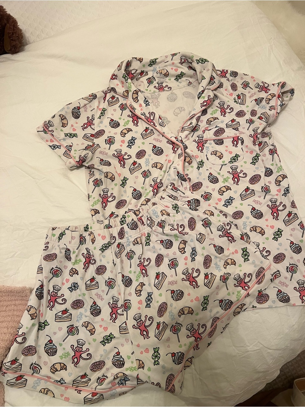 Roller Rabbit Pink Candy-Print Short Sleeve Pajama Set